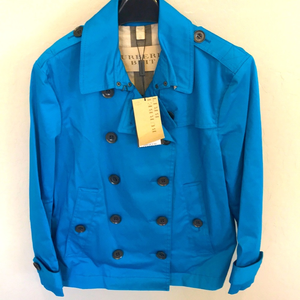 Burberry trench style NWT light jacket blue